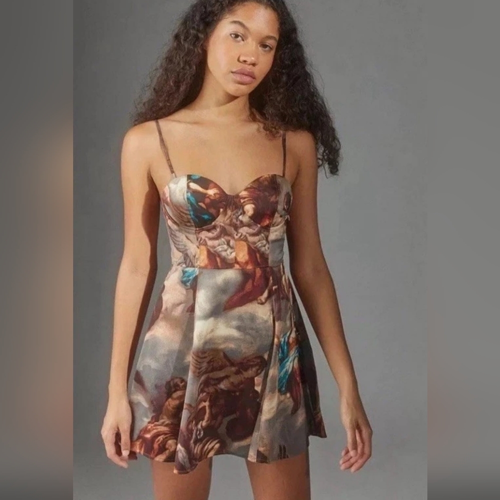 Urban Outfiters Women's  Printed Spaghetti Strap Dress Size M
